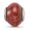 Lex & Lu Sterling Silver Reflections Red Brown Agate Stone Bead - 3 - Lex & Lu