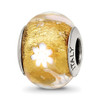 Lex & Lu Sterling Silver Reflections Gold/White Flower Italian Murano Bead - 2 - Lex & Lu