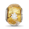 Lex & Lu Sterling Silver Reflections Gold/White Flower Italian Murano Bead - 6 - Lex & Lu