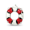 Lex & Lu Sterling Silver Reflections Enameled Life Preserver Bead - 2 - Lex & Lu