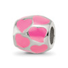 Lex & Lu Sterling Silver Reflections Pink Enameled Hearts Bead - Lex & Lu