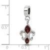 Lex & Lu Sterling Silver Reflections Crystals Fleur De Lis Dangle Bead - 4 - Lex & Lu