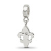 Lex & Lu Sterling Silver Reflections Crystals Fleur De Lis Dangle Bead - 6 - Lex & Lu