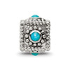 Lex & Lu Sterling Silver Reflections Square Turquoise Bead - 3 - Lex & Lu