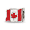 Lex & Lu Sterling Silver Reflections Enameled Canada Flag Bead - 6 - Lex & Lu