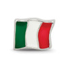 Lex & Lu Sterling Silver Reflections Enameled Italy Flag Bead - 3 - Lex & Lu