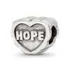 Lex & Lu Sterling Silver Reflections Hope Heart Bead - Lex & Lu