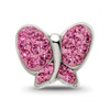 Lex & Lu Sterling Silver Reflections Pink Crystals Butterfly Bead - 3 - Lex & Lu