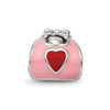 Lex & Lu Sterling Silver Reflections Pink/Red Enameled Purse Bead - 3 - Lex & Lu