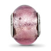 Lex & Lu Sterling Silver Reflections Lavender Italian Murano Bead - 3 - Lex & Lu