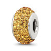 Lex & Lu Sterling Silver Reflections Orange Full Crystals Bead - Lex & Lu