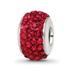Lex & Lu Sterling Silver Reflections Red Full Crystals Bead - Lex & Lu