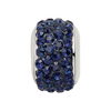 Lex & Lu Sterling Silver Reflections Dark Blue/Navy Full Crystals Bead - 3 - Lex & Lu