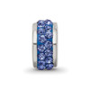 Lex & Lu Sterling Silver Reflections Blue Double Row Crystals Bead LAL5201 - 5 - Lex & Lu