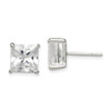 Lex & Lu Sterling Silver 8mm Square CZ Basket Set Stud Earrings LAL22256 - Lex & Lu