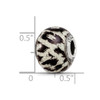 Lex & Lu Sterling Silver Reflections White & Black w/Glitter Overlay Glass Bead - 5 - Lex & Lu