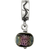 Lex & Lu Sterling Silver Purple Dichroic Glass Dangle Reflections Bead - 3 - Lex & Lu