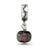 Lex & Lu Sterling Silver Purple Dichroic Glass Dangle Reflections Bead - 5 - Lex & Lu