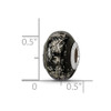 Lex & Lu Sterling Silver Reflections Black w/Platinum Foil Ceramic Bead - 4 - Lex & Lu