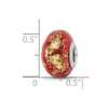 Lex & Lu Sterling Silver Reflections Red w/Gold Foil Ceramic Bead - 4 - Lex & Lu