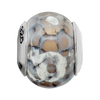 Lex & Lu Sterling Silver Reflections Grey Cracked Agate with Shell Stone Bead - 3 - Lex & Lu