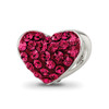 Lex & Lu Sterling Silver Reflections Red Crystals Heart Bead - 6 - Lex & Lu