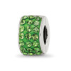 Lex & Lu Sterling Silver Refletions Green Crystals Bead - Lex & Lu