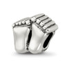 Lex & Lu Sterling Silver Reflections Feet Bead - Lex & Lu