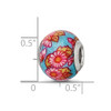 Lex & Lu Sterling Silver Reflections Italian Multicolor Floral Overlay Glass Bead - 5 - Lex & Lu