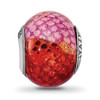 Lex & Lu Sterling Silver Reflections Italian Pink & Orange Python Glass Bead - 3 - Lex & Lu