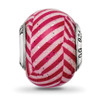 Lex & Lu Sterling Silver Reflections Italian Pink Stripes w/Glitter Glass Bead - 3 - Lex & Lu