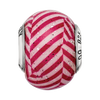 Lex & Lu Sterling Silver Reflections Italian Pink Stripes w/Glitter Glass Bead - 4 - Lex & Lu