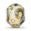 Lex & Lu Sterling Silver Reflections Italian Decorative Yellow & White Glass Bead - 3 - Lex & Lu