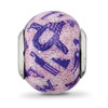 Lex & Lu Sterling Silver Reflections Italian Decorative Purple Glass Bead - 3 - Lex & Lu