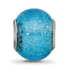 Lex & Lu Sterling Silver Reflections Italian Light Blue w/Silver Glitter Glass Bead - 3 - Lex & Lu