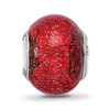 Lex & Lu Sterling Silver Reflections Italian Red w/Silver Glitter Glass Bead - 3 - Lex & Lu