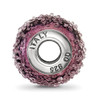 Lex & Lu Sterling Silver Reflections Italian Light Purple Textured Glass Bead - 2 - Lex & Lu