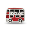 Lex & Lu Sterling Silver Reflections Enamel London Double Decker Bus Bead - 5 - Lex & Lu