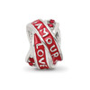 Lex & Lu Sterling Silver Reflections Love/Amour Red Crystals Bead - 5 - Lex & Lu