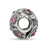 Lex & Lu Sterling Silver Reflections Pink Crystals Flower Bead - 2 - Lex & Lu