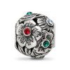 Lex & Lu Sterling Silver Reflections Multicolor Crystals Flower Bead - 3 - Lex & Lu