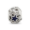 Lex & Lu Sterling Silver Reflections Enameled Stars Bead - 5 - Lex & Lu