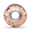 Lex & Lu Sterling Silver Reflections Pink w/Platinum Foil Ceramic Bead - 2 - Lex & Lu