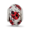 Lex & Lu Sterling Silver Reflections Lady Bugs Italian Murano Bead - 5 - Lex & Lu