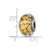 Lex & Lu Sterling Silver Reflections Yellow w/Black Lines Italian Murano Glass Bead - 4 - Lex & Lu