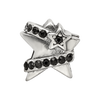 Lex & Lu Sterling Silver Reflections Star w/Black Crystals Bead - 4 - Lex & Lu