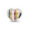 Lex & Lu Sterling Silver Reflections Enameled Heart Bead - 6 - Lex & Lu