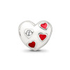 Lex & Lu Sterling Silver Reflections Enameled Heart w/Hearts Bead - 3 - Lex & Lu