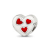 Lex & Lu Sterling Silver Reflections Enameled Heart w/Hearts Bead - 6 - Lex & Lu