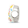 Lex & Lu Sterling Silver Reflections Enameled Donut w/Sprinkles Bead - 2 - Lex & Lu